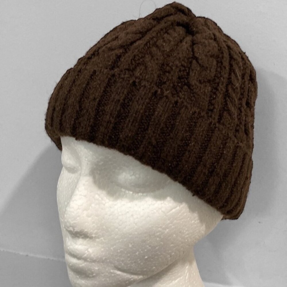BROWN knit cap hat beanie sz